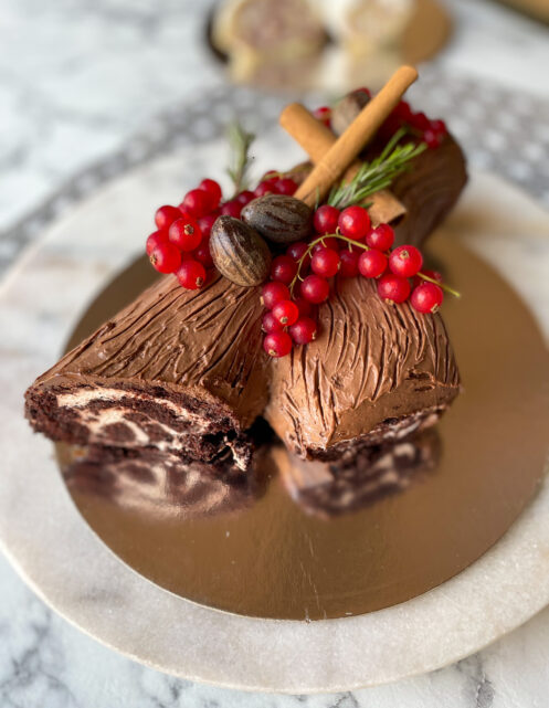 Buche De Noel – Chocolate With Vanilla Filling